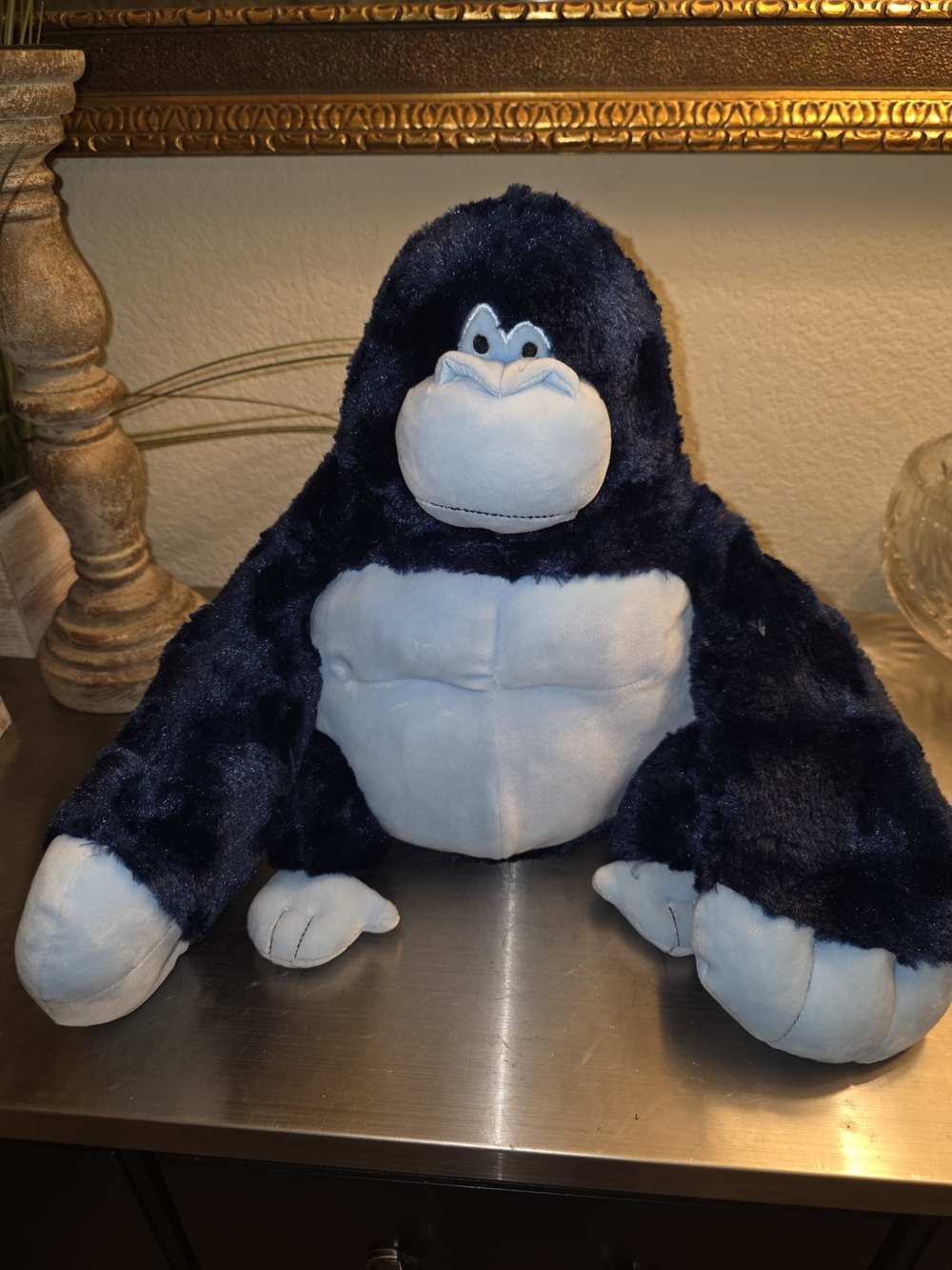 Giggle Scapes Plush Navy Blue Gorilla Stuffed Animal - Soft Kids Toy 12"